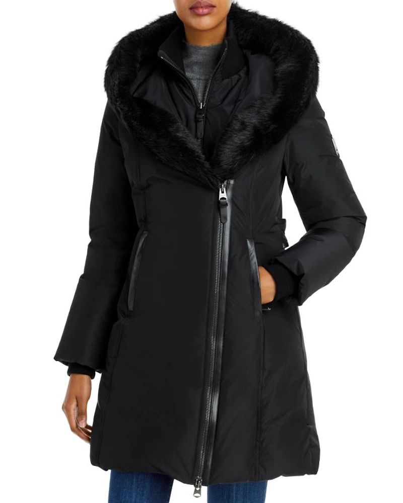 Kay Hooded Down Shearling Coat