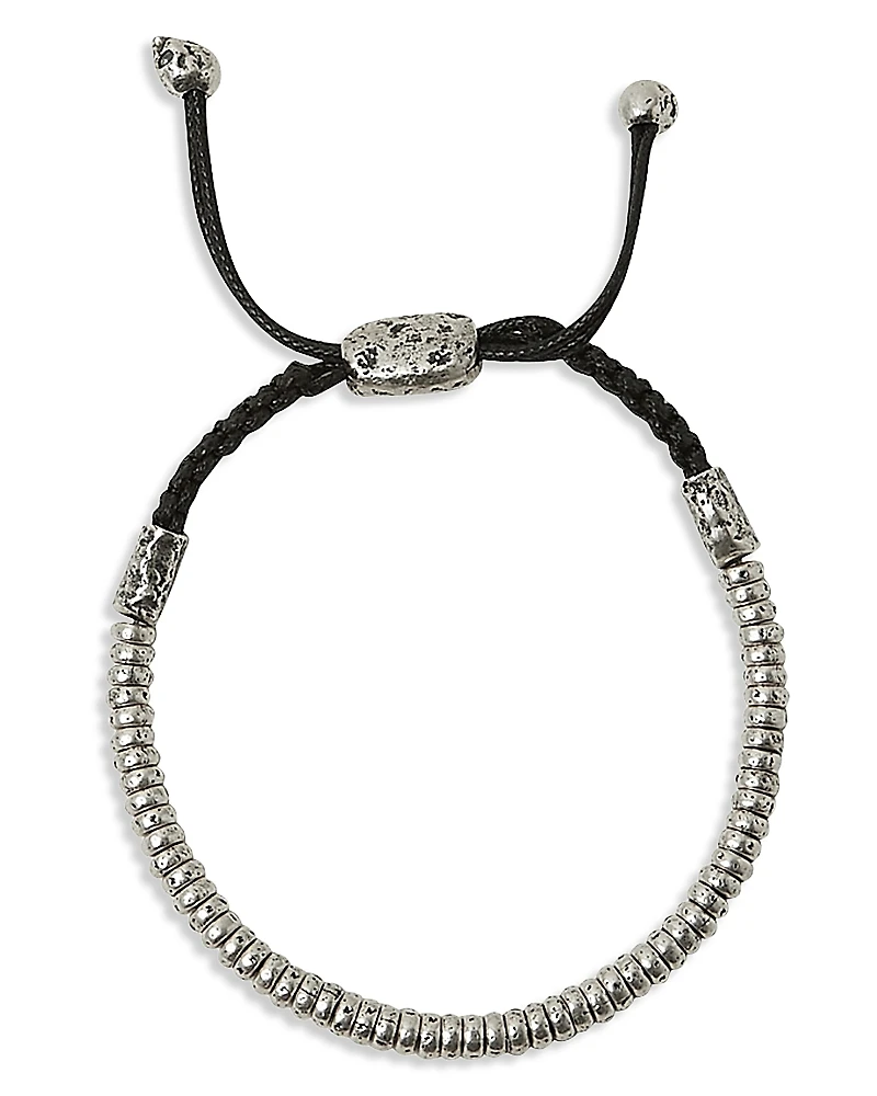 John Varvatos Collection Men's Men's Sterling Silver Simit Silver Beaded Bolo Bracelet