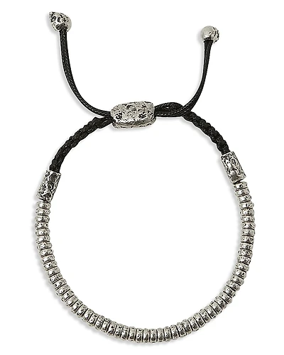 John Varvatos Collection Men's Men's Sterling Silver Simit Silver Beaded Bolo Bracelet