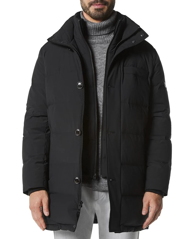Shelton Cool Touch Regular Fit Quilted Down Parka with Removable Shearling Trimmed Bib