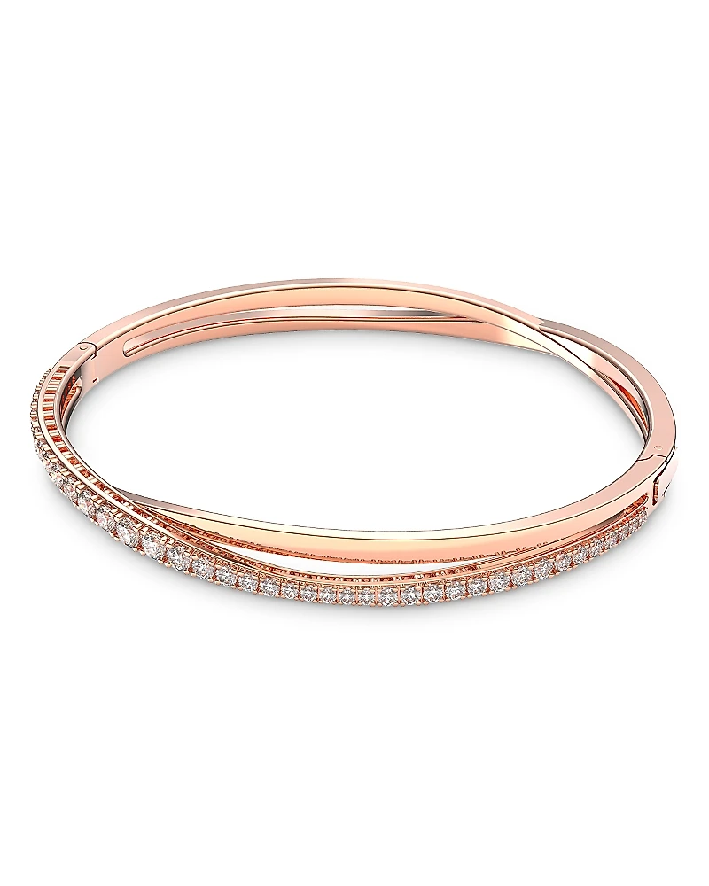 Swarovski Twist Pave Intertwined Double Row Bangle Bracelet