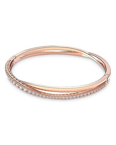 Swarovski Twist Pave Intertwined Double Row Bangle Bracelet
