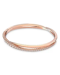 Swarovski Twist Pave Intertwined Double Row Bangle Bracelet