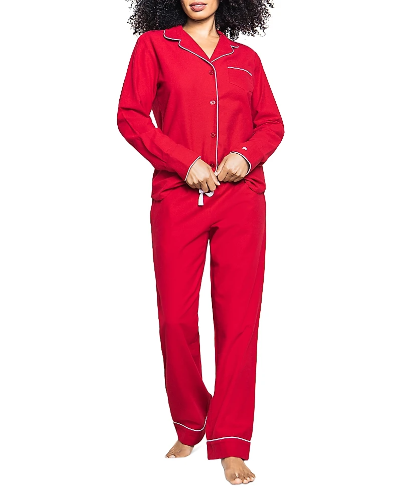 Petite Plume Cotton Classic Red Flannel Pajama Set