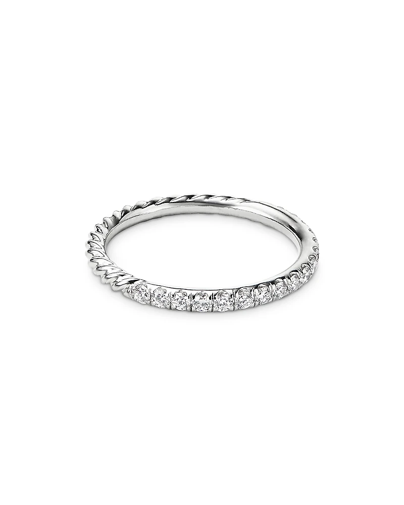 David Yurman 18K White Gold Collectibles Diamond Pave Band