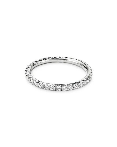David Yurman 18K White Gold Collectibles Diamond Pave Band