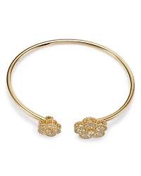18K Yellow Gold Daisy Diamond Bangle Bracelet - Exclusive