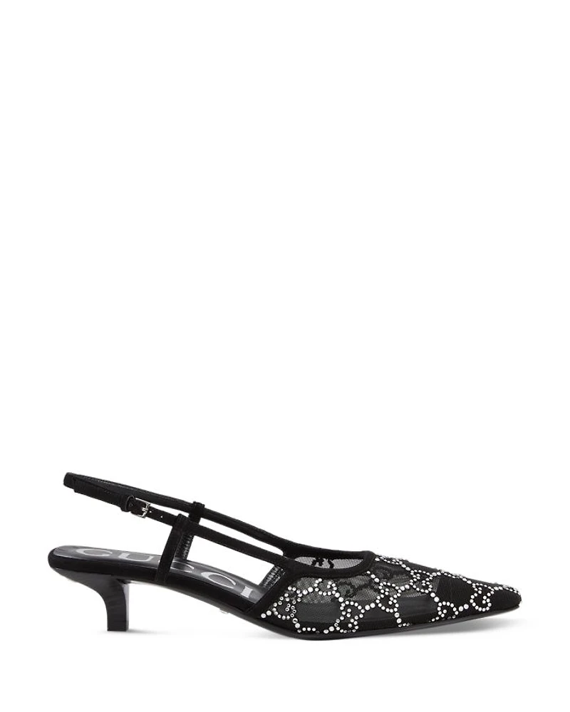 Women's GG Pointed Toe Slingback Pumps