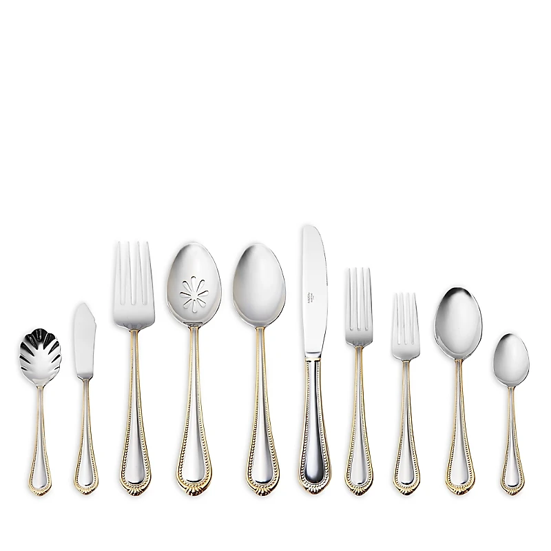 Mikasa Regent Bead Gold 65 Piece Flatware Set