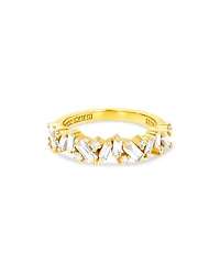18K Yellow Gold Fireworks Baguette & Round-Cut Diamond Half Eternity Band