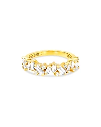 Suzanne Kalan 18K Yellow Gold Fireworks Baguette & Round-Cut Diamond Half Eternity Band