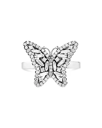 Suzanne Kalan 18K White Gold Fireworks Diamond Round Cut & Baguette Butterfly Ring