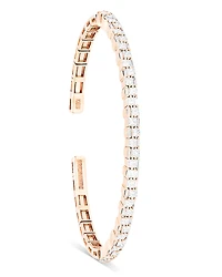 Suzanne Kalan 18K Rose Gold Diamond Princess Cut & Baguette Bangle Bracelet