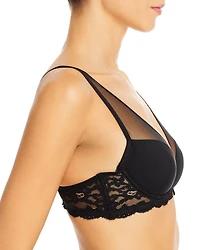 Charlotte Sheer Overlay Lace Plunge Bra