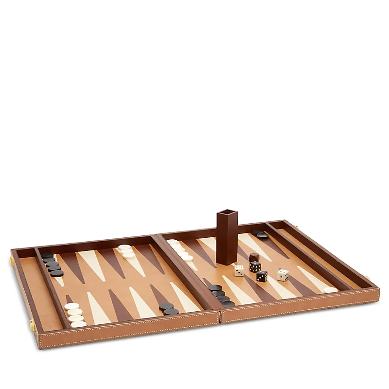 Pigeon & Poodle Grantham Leather Backgammon Set