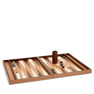 Pigeon & Poodle Grantham Leather Backgammon Set