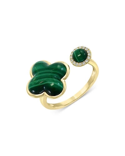 Bloomingdale's Fine Collection Malachite & Diamond Accent Open Ring