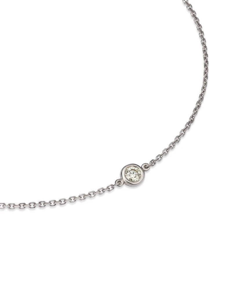 Diamond Bezel Set Bracelet in 14K White Gold, 0.10 tcw