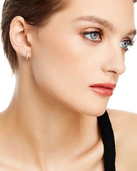 Diamond Mini Hoop Earrings 14K Gold, 0.15 tcw