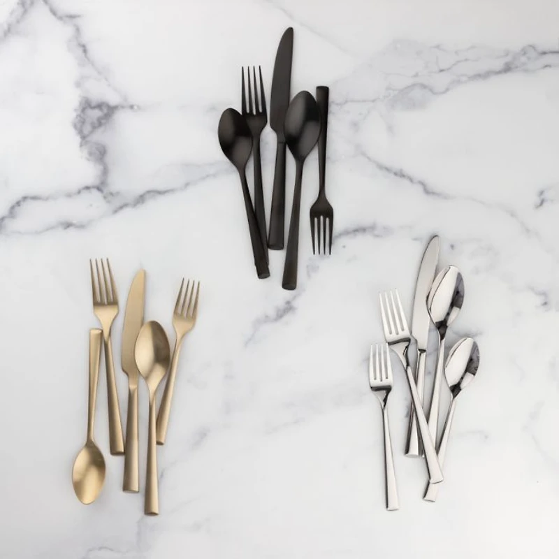 Gilda Champagne Satin 20 Piece Flatware Set