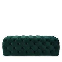 Kaylee Velvet Ottoman in Green
