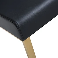 Denmark Performance Faux Leather and Gold Steel Barstool, Set of 2