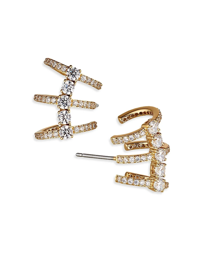 Nadri Love All Cubic Zirconia Caged Stud Earrings