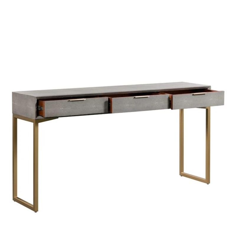 Pesce Shagreen Console Table in Grey