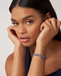 Sterling Silver Ultramarine Ceramic Bead Coil Bracelet