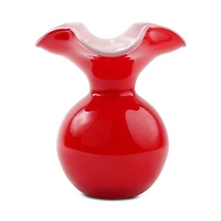 Vietri Hibiscus Glass Red Small Fluted Vase