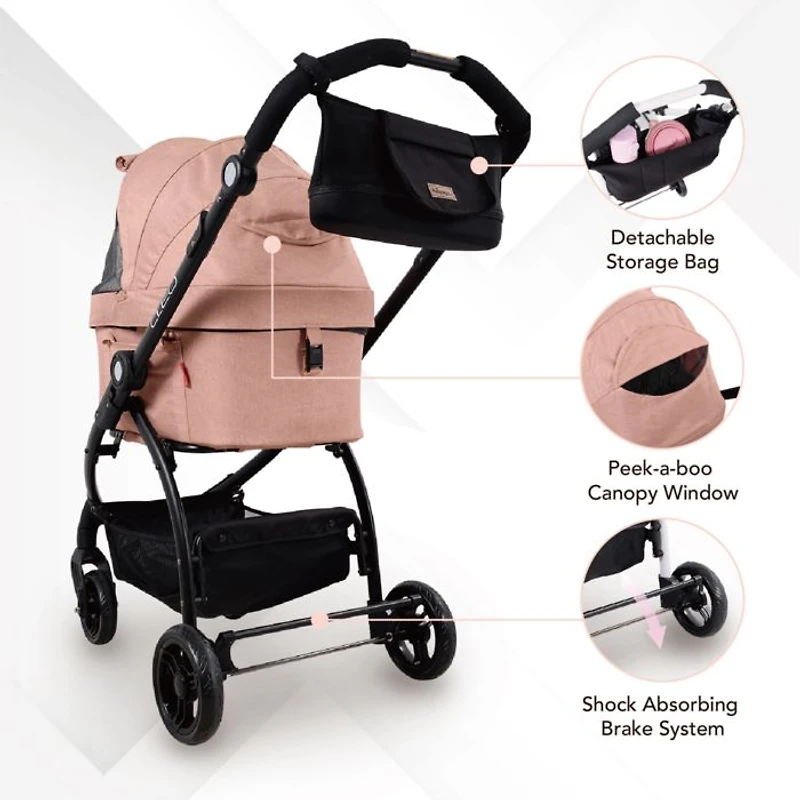 New Cleo Travel System Pet Stroller, 3-in-1 Dog Stroller, Pet Carrier, Dog Stroller