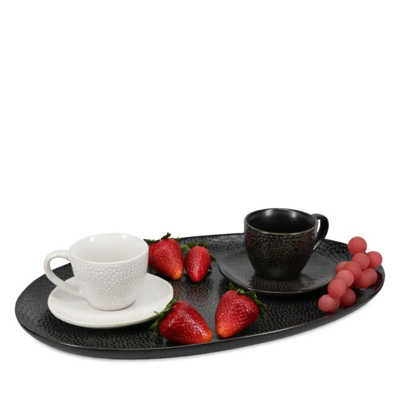 Serene Oval Serving Platter, Black