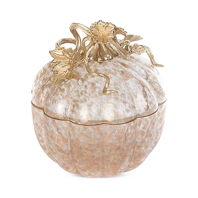 Jay Strongwater Erin Leaf & Vine Large Gilded Glass Jar