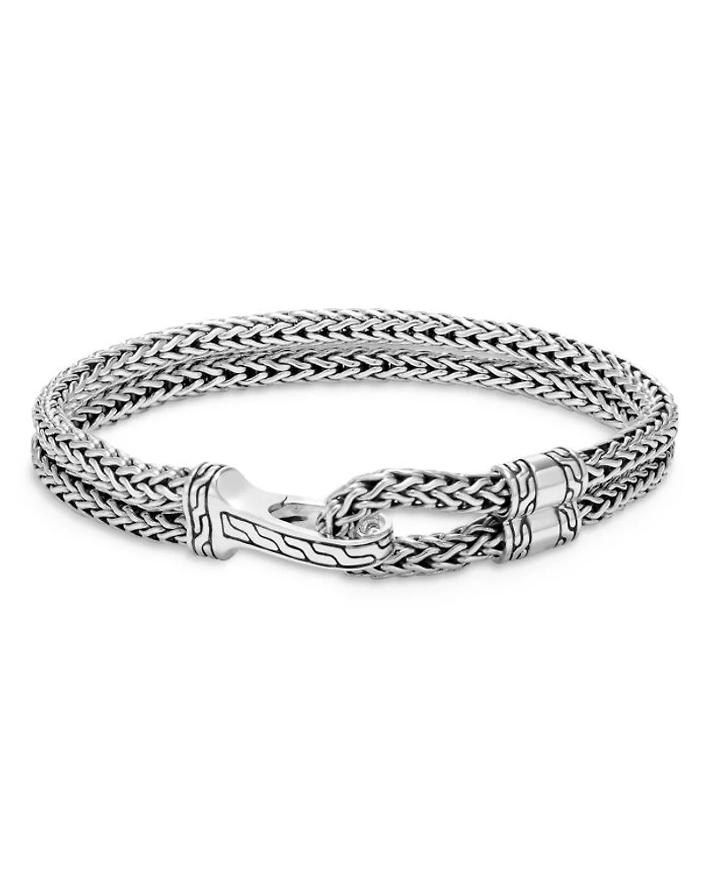Men's Sterling Silver Classic Chain Double-Row Bracelet