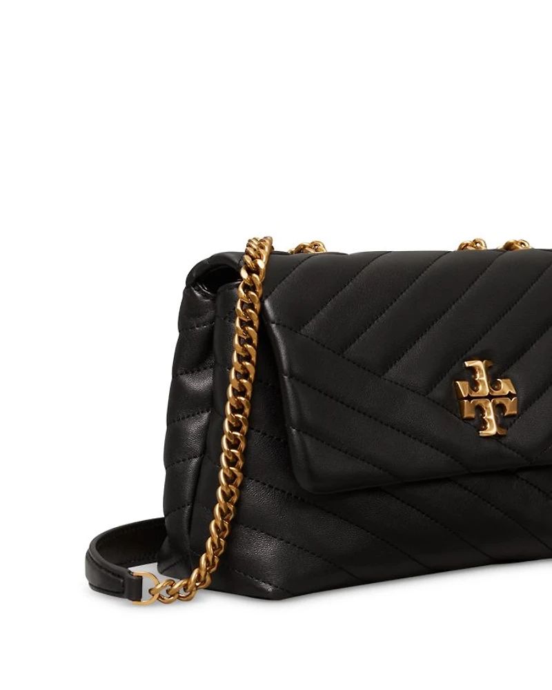 Small Kira Chevron Convertible Leather Shoulder Bag