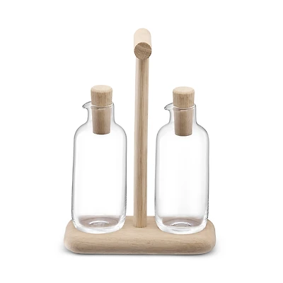 Lsa Dine Oil & Vinegar Set with Oak Stand