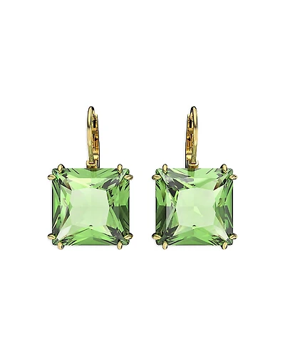 Swarovski Millenia Green Square Crystal Drop Earrings