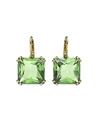 Swarovski Millenia Green Square Crystal Drop Earrings
