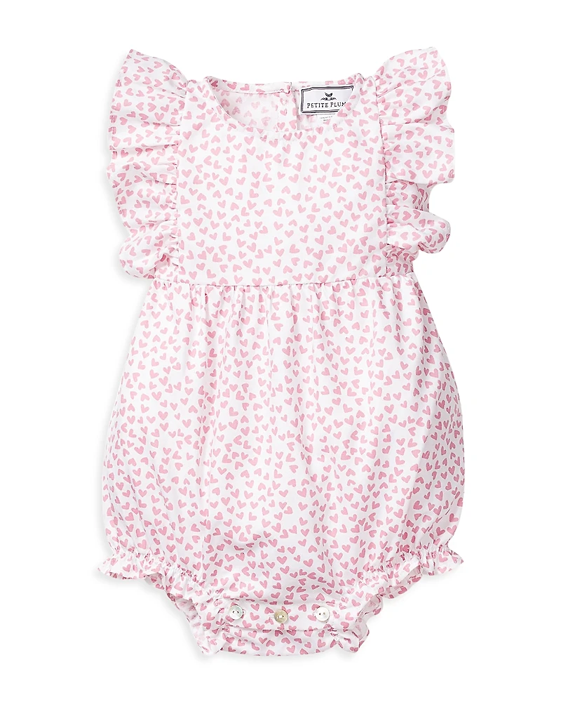 Petite Plume Girls' Sweethearts Ruffled Romper - Baby