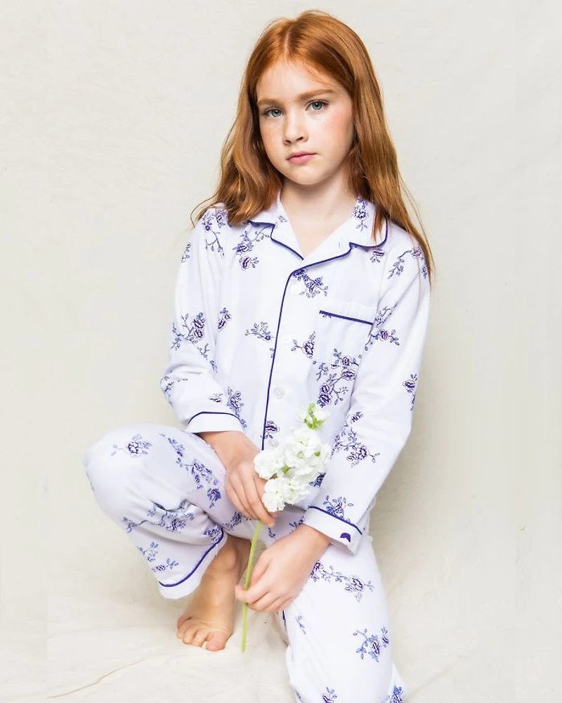 Girls' Indigo Floral Pajama Set - Baby, Little Kid, Big Kid