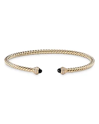 18K Yellow Gold Cablespira® Bracelet with Black Onyx & Diamonds