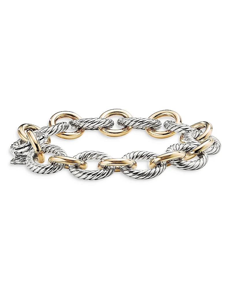David Yurman 18K Yellow Gold & Sterling Silver Oval Link Bracelet