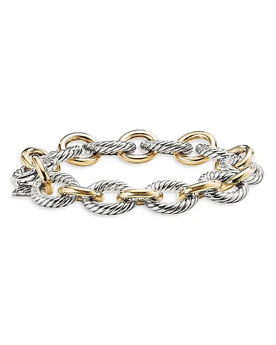David Yurman 18K Yellow Gold & Sterling Silver Oval Link Bracelet