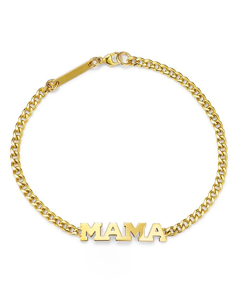 14K Yellow Gold Personalized MAMA Link Bracelet
