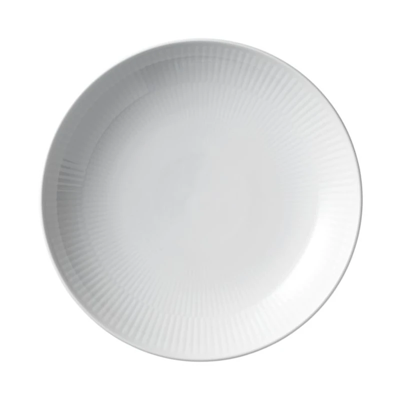 White Fluted Shallow Bowl