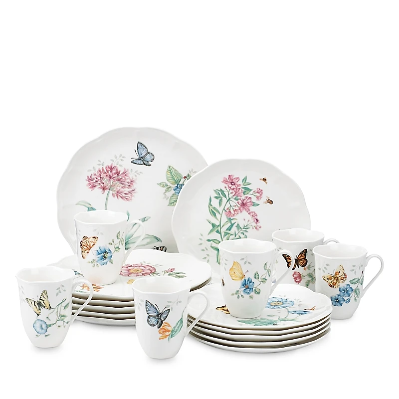 Lenox Butterfly Meadow 18 Piece Dinnerware Set, Service for 6
