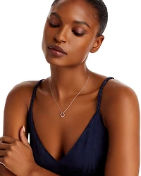 Roberto Coin 18K White Gold or Yellow and Diamond Extra Small Circle Necklace, 16"-18"
