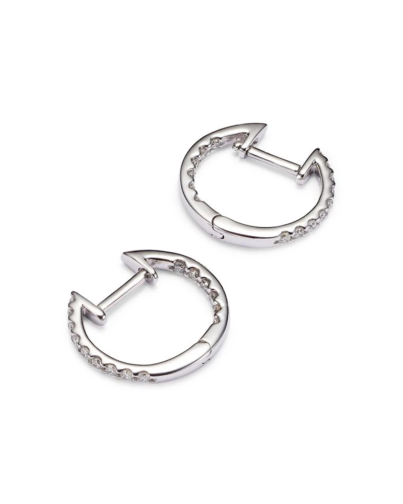 Diamond Inside Out Hoop Earrings in 14K White Gold, 0.30 tcw
