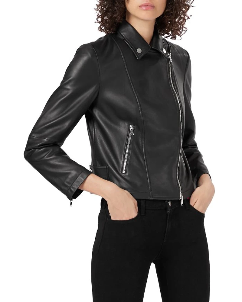 Caban Leather Moto Jacket