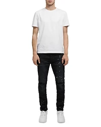 Paint Splatter Ripped Knee Black Skinny Jeans